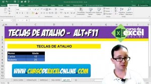 Curso de Excel OnLine - Como Abrir o Editor de VBA no Excel - Tecla de atalho