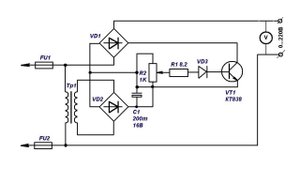 Регулируемый источник переменного напряжения