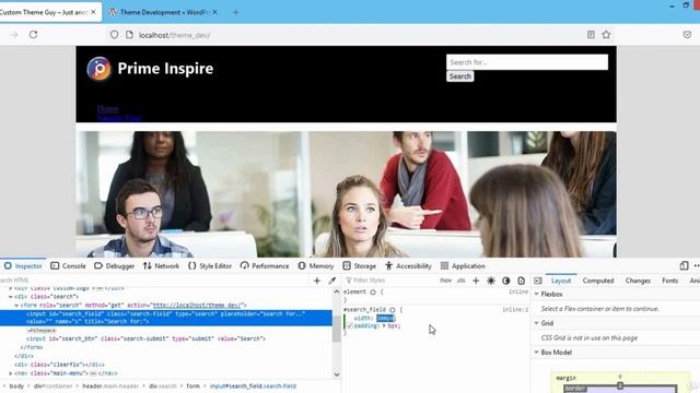 019 Customizing The Search Bar | Wordpress Theme Development Course With Bootstrap 5 And PHP