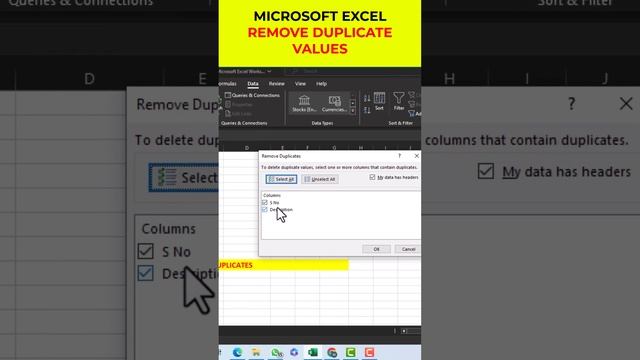 How to Remove Duplicate Values in MS Excel - Easy Step-by-Step Tutorial #exceltips #exceltricks