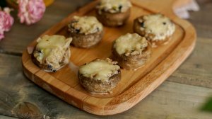 Шикарная горячая закуска! Фаршированные шампиньоны на сковороде
