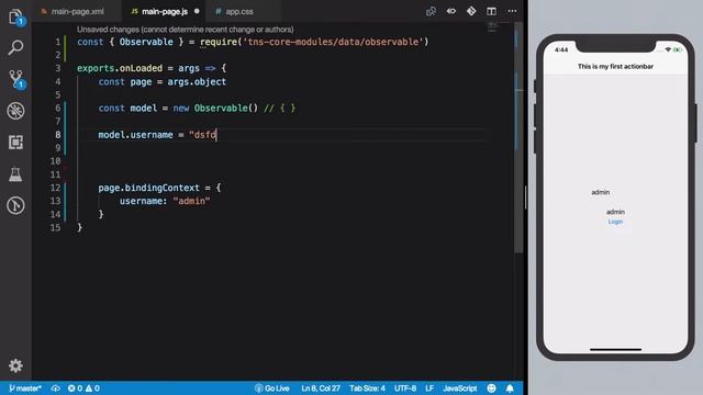 NativeScript Tutorial #16: Observable - Two way data binding смотреть онлайн