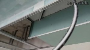 потолок из гипсокартона #30 Ниша для кондиционера + светодиодная подсветка. Drywall ceiling.