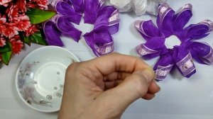 Большие пышные праздничные школьные бантики из органзы Серединка своими руками\Master diy МК канзаш