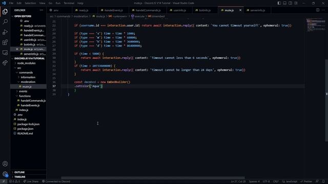 DiscordJS v14 - #4 | Creating Mute - Unmute Command