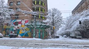 Snowstorm in Downtown Vancouver❄️，Snowy Walk in Gastown BC Canada (Sounds Of Snowfall