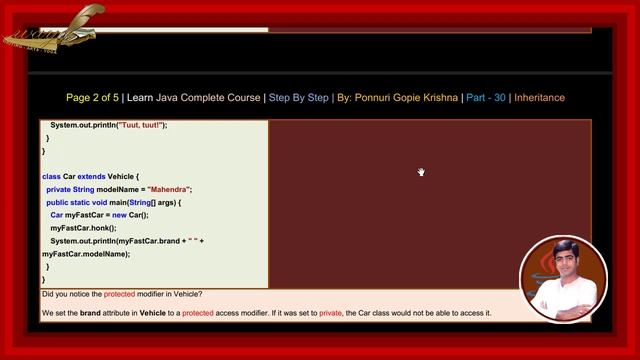 Learn Java Complete Course | Step By Step | Inheritance | By: Ponnuri Gopie Krishna | Part - 30 смотреть онлайн