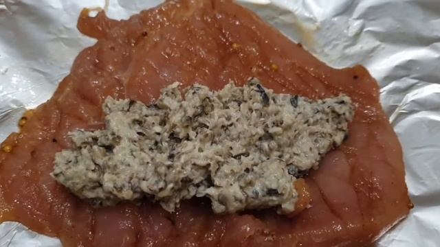 Куринные грудки,фаршированные грибной икрой! смотреть онлайн