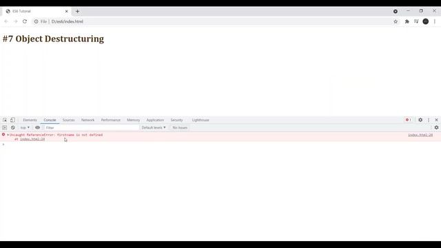 ES6 | #7 Object Destructuring | Step by Step Tutorial for ES6 - JavaScript