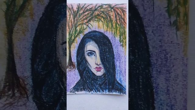 Рисунок Портрет Девушки Акварельными Карандашами/Drawing Portrait Girl Watercolor Pencils