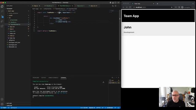 React JS Crash Course for Beginners - E3 - Components & Props