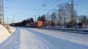 Электровоз ЧС7-228 с вагоном-дефектоскопом перегон Нара-Бекасово 1 25.01.2017