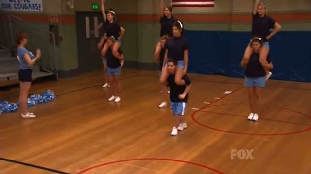 Cheerleader shoulder sit