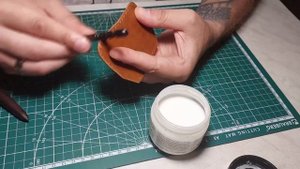 Бифолд с монетницей из кожи своими /Bifold with a leather coin holder.