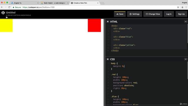 Absolute positioning | 100 Days of Code: The Complete Python Pro Bootcamp for 2022