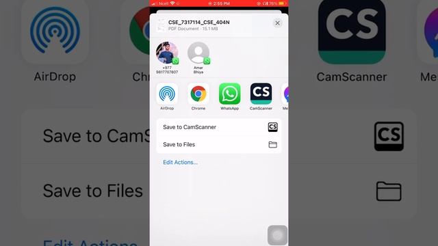 How to create documents pdf and save in your ifiles in iphone using CS scanner