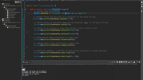 Java: lesson 30 String class methods