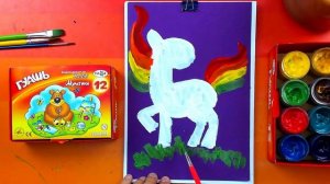 Рисуем красками Единорога - урок рисования