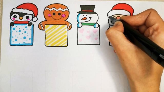 Вай! Необычные наклейки/Стикеры заметки на новый год/открытка своими руками смотреть онлайн