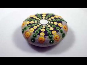 Мандала на камне, работа дотсами, дот арт май 2018