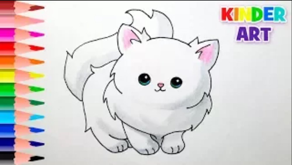 Как нарисовать пушистую кошку / кота