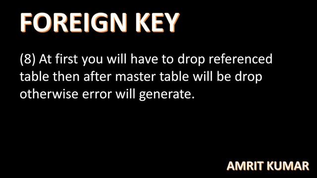 #15 HOW TO APPLY FOREIGN KEY IN ORACLE BY MR. AMRIT KUMAR