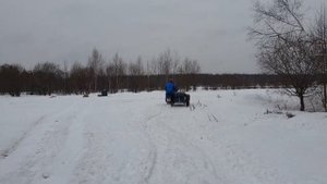 Урал с коляской. По следам квадроцикла. На урале с коляской зимой. Урал с коляской по снегу