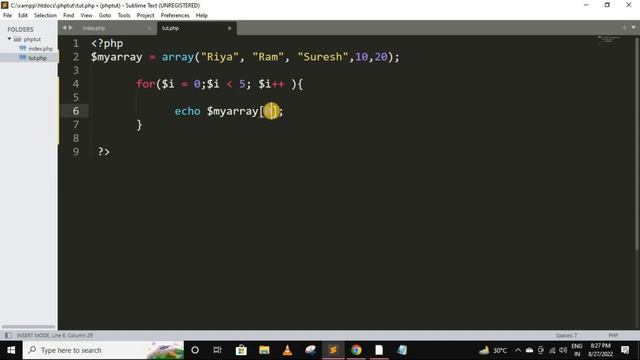 Array with loop in php | how to loop through an array in php | php tutorial for beginners full - 31