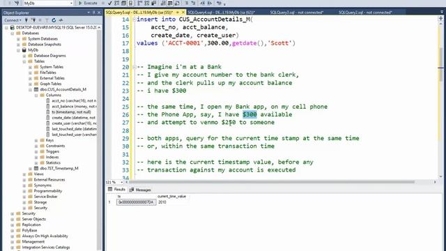 How to use the TimeStamp data type in SQL Server. (part 2 of 2)