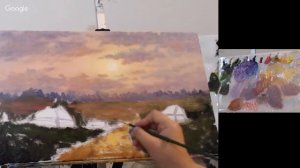 Вечер на хуторе, как писать маслом. Мастер-класс Татьяна Зубова. Sunset landscape.Oil painting