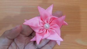 Цветы из ленты своими руками _ Удивительный цветок из ленты атласной