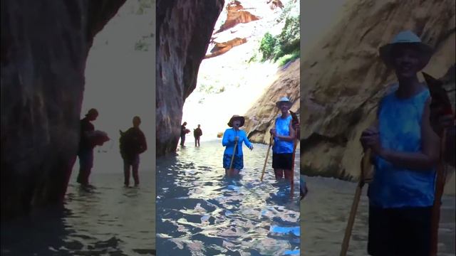 Hiking the Narrows Trail in Zion National Park Does 1 in. really matter #hiking #zion #utah #rv