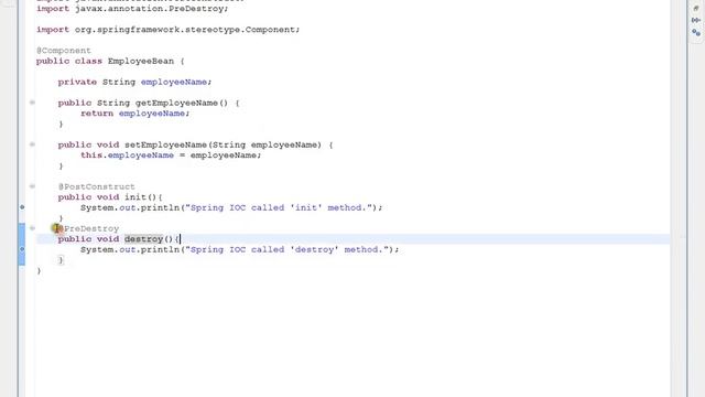 SPRING FRAMEWORK @POSTCONSTRUCT @PREDESTROY DEMO смотреть онлайн