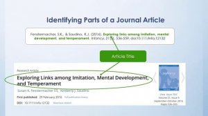 Identifying the Parts of a Journal Citation