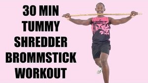 Brian Syuki - 30 Minute Tummy Shredder BROOMSTICK WORKOUT at Home