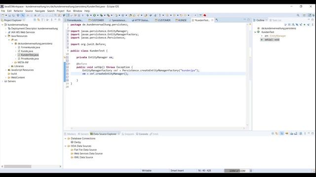 6. Java EE  Grundlagen-Tutorial - Speichern (Testen) der JPA-Entitäten mit JUnit