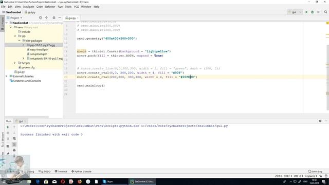 Работа с модулем tkinter. Рисование на холсте и анимация смотреть онлайн