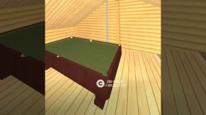 Двухэтажная баня из бревна с бильярдной (Избу-беру, Москва)