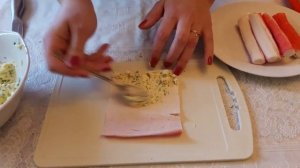 Рулетики из Крабовых Палочек Вкусные закуски