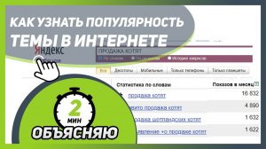 КАК УЗНАТЬ ПОПУЛЯРНОСТЬ ТЕМЫ В ИНТЕРНЕТЕ - ЯНДЕКС WORDSTAT