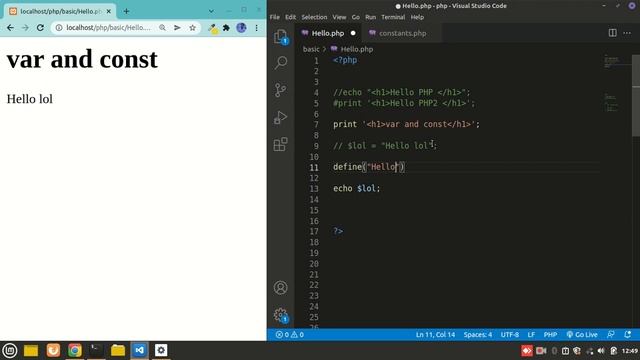 PHP variable and constant | PHP Tutorial in (Hindi)