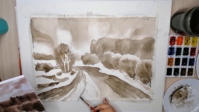 Гризайль Пейзаж смотреть онлайн