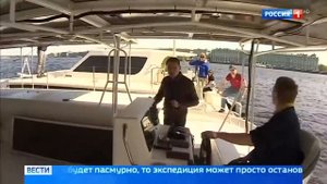 Катамаран на солнечных батареях отправился в путешествие по Волге