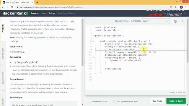 HackerRank - Java #19 - Java String Tokens