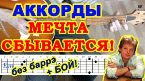 Мечта сбывается Аккорды ? Юрий Антонов ♪ Разбор песни на гитаре ♫ Гитарный Бой для начинающих