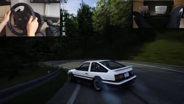 Touge Drifting AE86 WITHOUT Brakes, Clutch Kicking and E-brake | Assetto Corsa