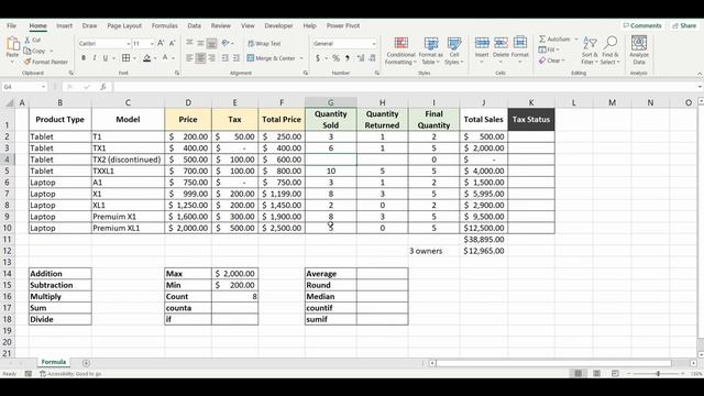 Learn 15 EXCEL Formulas and Functions