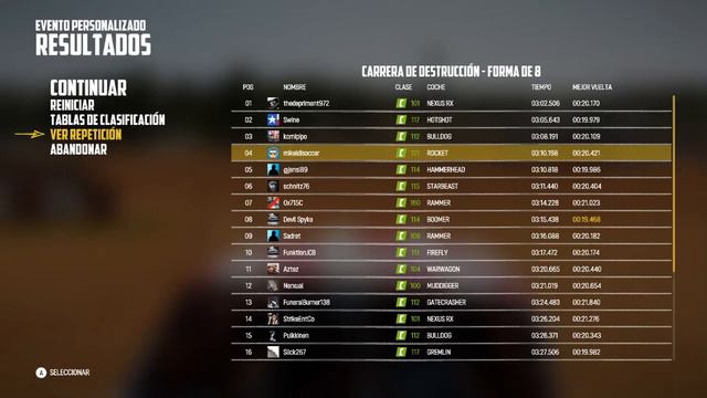 WRECKFEST Rocket c121  circuito - Bloomfield Speedway forma de 8 