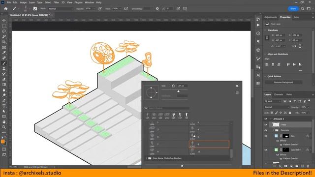 Photoshop Axonometric Diagram [Free Tree Brushes] #architecture #photoshop смотреть онлайн