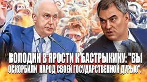 Володин в ярости к Бастрыкину: Вы оскорбили народ своей  государственной дурью.